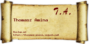 Thomasz Amina névjegykártya